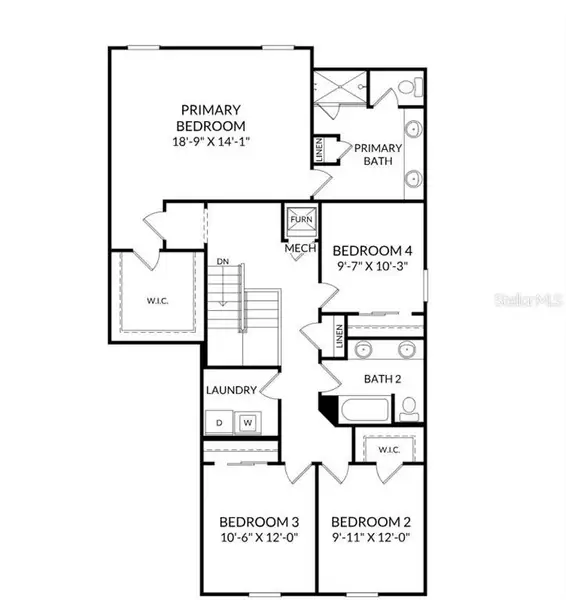 2D floor plan layout of this home in Oakfield Trails, Parrish, FL (Image 5).