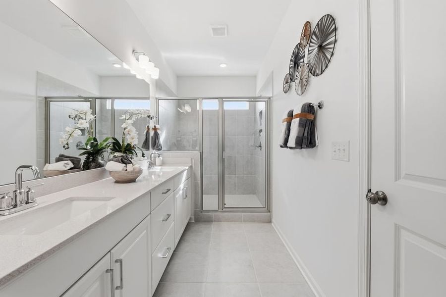 Furnished interior view inside a new home in Terraces at the Exchange, Indian Land (Image 15).