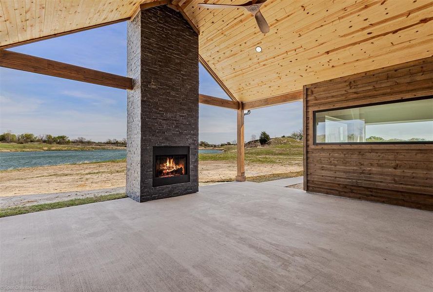 Spend your nights on this backporch with ceiling fan, wood burning fireplace and these views!!!!