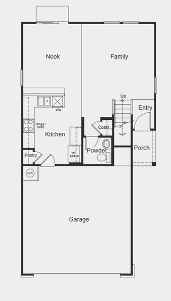 2D floor plan layout for the Plan 1558 by KB Home in Jade Creek, Chapel Hill, NC (Image 4). 2D floor plan layout for the Plan 1558 by KB Home in Jade Creek, Chapel Hill, NC (Image 4).