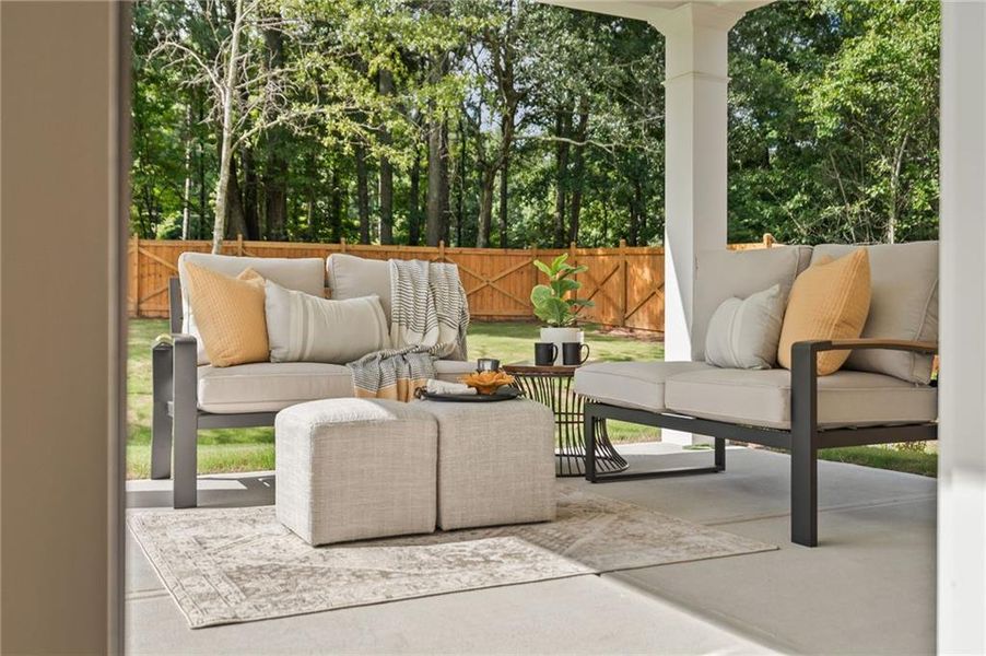 Exterior details and patio area of a home in Oak Valley Estates, Marietta (Image 26).