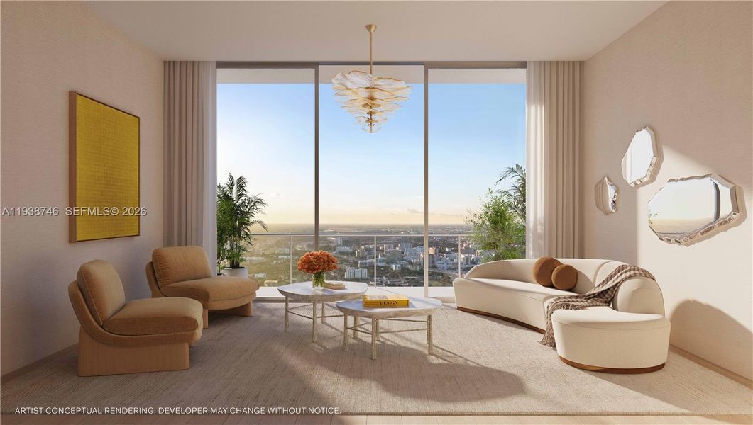 Furnished interior view inside a new home in , Miami (Image 7). Furnished interior view inside a new home in , Miami (Image 7).