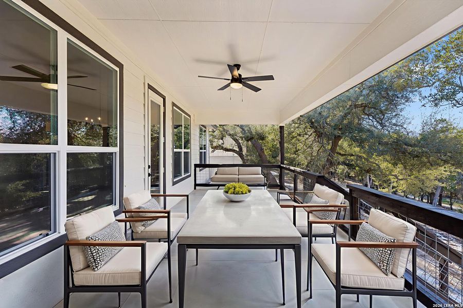 Exterior details and patio area of a home in , Fischer (Image 31).