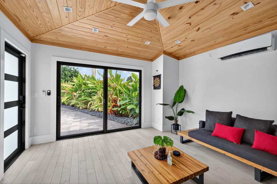 Pool house has impact windows & door. Pool house has impact windows & door.