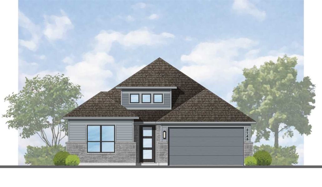 Representative exterior photo of a completed home built from the Matisse-SS Plan by Highland Homes in The Crossvine, Schertz, TX (Image 28). Representative exterior photo of a completed home built from the Matisse-SS Plan by Highland Homes in The Crossvine, Schertz, TX (Image 28).