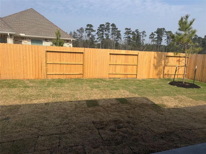 Exterior details and patio area of a home in Evergreen 40', Conroe (Image 3).