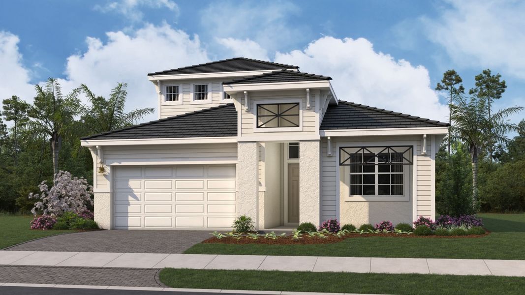 Front exterior of a home in the Esprit at Avenir community, located in Palm Beach Gardens, FL (Image 2).
