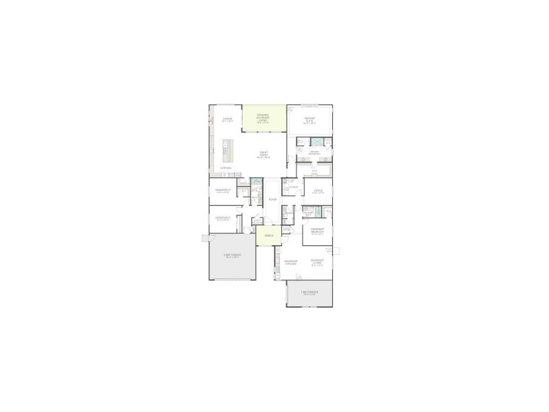 2D floor plan layout for the Verde Plan 5510 by Tri Pointe Homes in Abel Ranch, Goodyear, AZ (Image 3).