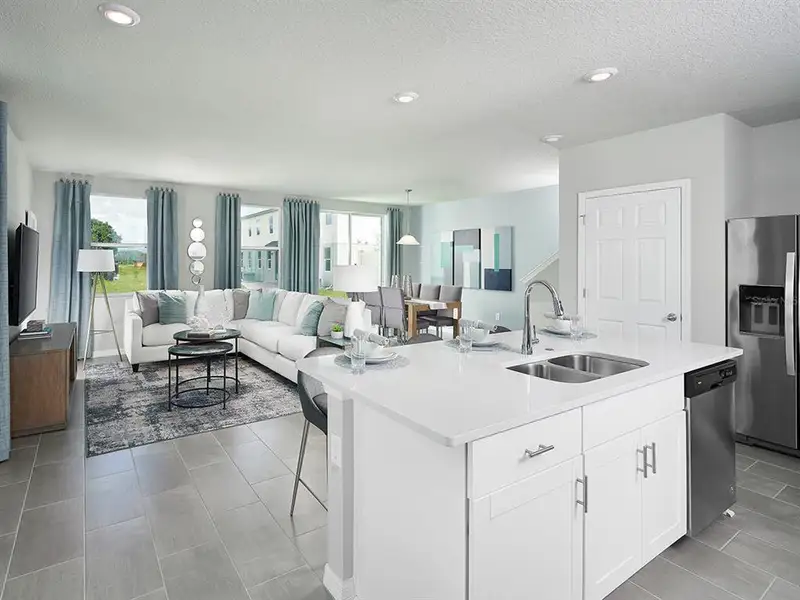 Furnished interior view inside a new home in The Meadow at Crossprairie Townes, St. Cloud (Image 5).