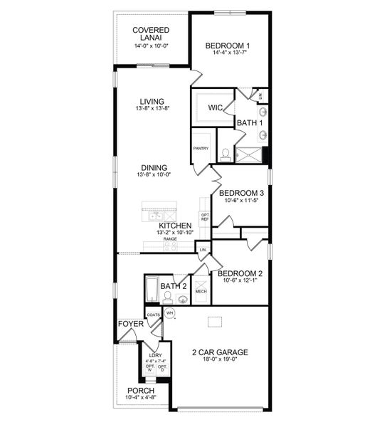 2D floor plan layout of this home in Kindred, Kissimmee, FL (Image 1). 2D floor plan layout of this home in Kindred, Kissimmee, FL (Image 1).