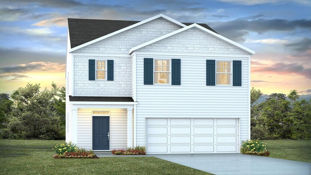 Representative exterior photo of a completed home built from the ROBIE by D.R. Horton in Longleaf Village, Rincon, GA (Image 24).