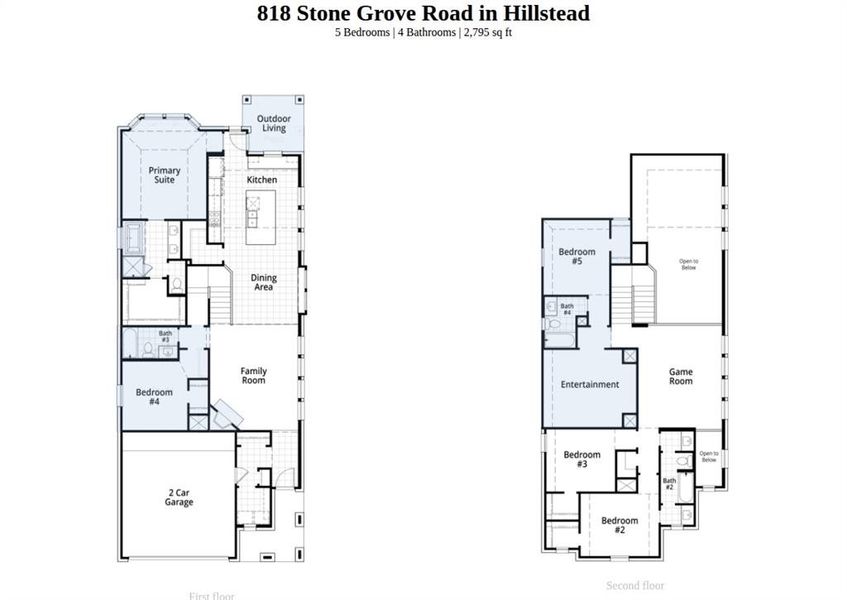 2D floor plan layout of this home in Hillstead, Lavon, TX (Image 4).