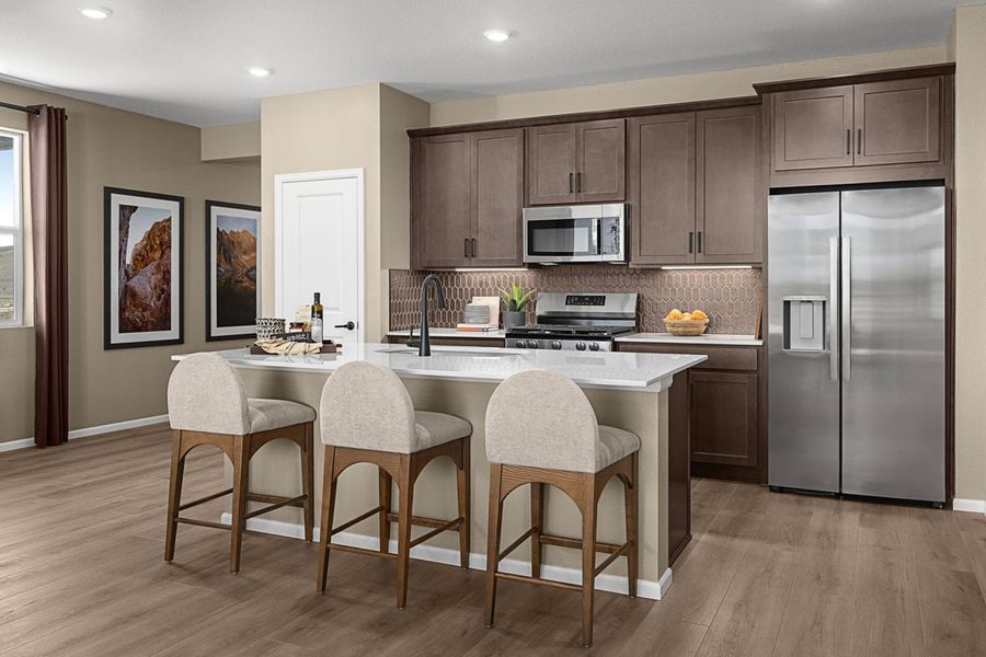 Representative furnished interior of a home built from the 1543 Modeled by KB Home in Legato, Commerce City (Image 8).