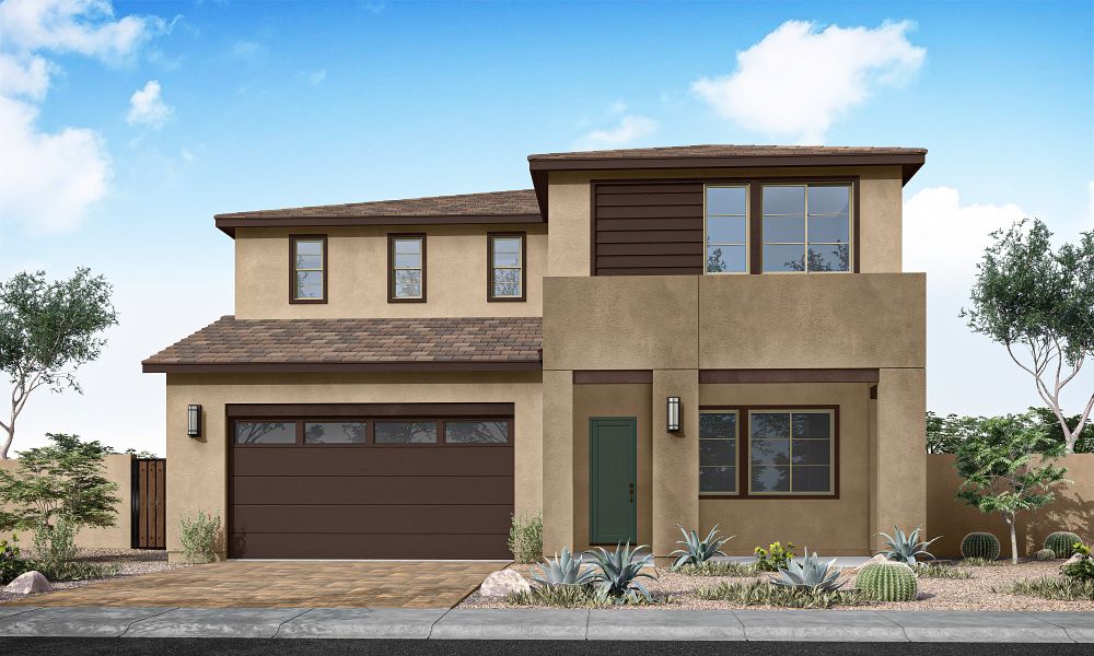 Representative exterior photo of a completed home built from the Willow Plan 40-9 by Tri Pointe Homes in Soleo, San Tan Valley, AZ (Image 2). Representative exterior photo of a completed home built from the Willow Plan 40-9 by Tri Pointe Homes in Soleo, San Tan Valley, AZ (Image 2).