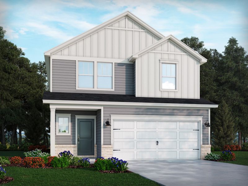 Representative exterior photo of a completed home built from the Paisley by Meritage Homes in Walnut Reserve, Conover, NC (Image 22). Representative exterior photo of a completed home built from the Paisley by Meritage Homes in Walnut Reserve, Conover, NC (Image 22).