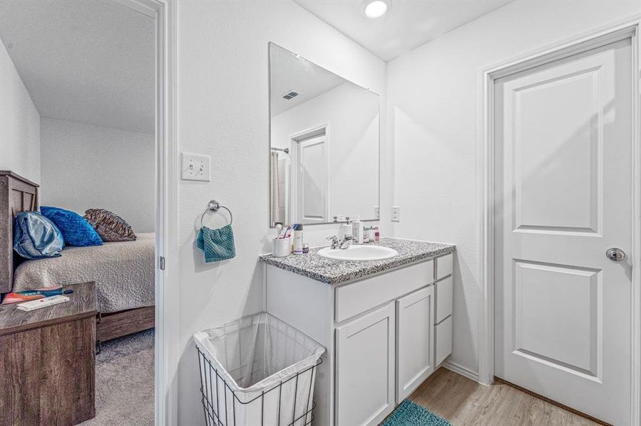 Furnished interior view inside a new home in South Oak Grove: Cottage Collection, Fort Worth (Image 17). Furnished interior view inside a new home in South Oak Grove: Cottage Collection, Fort Worth (Image 17).