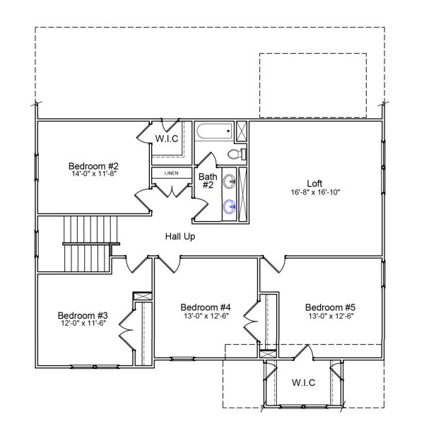 2D floor plan layout of this home in Indigo at Abbey Preserve, Wilmington, NC (Image 3).