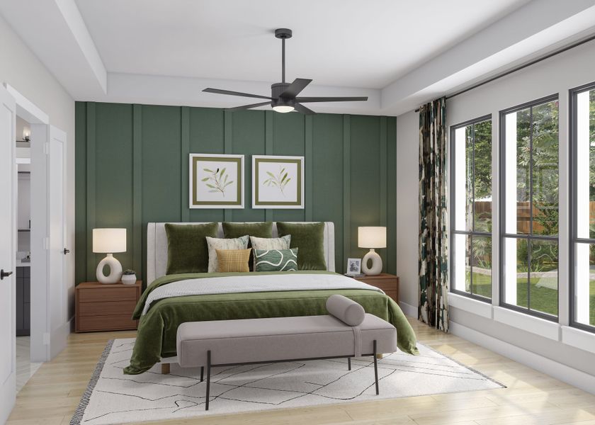 Furnished interior view inside a new home in Bridgeland, Cypress (Image 8). Furnished interior view inside a new home in Bridgeland, Cypress (Image 8).