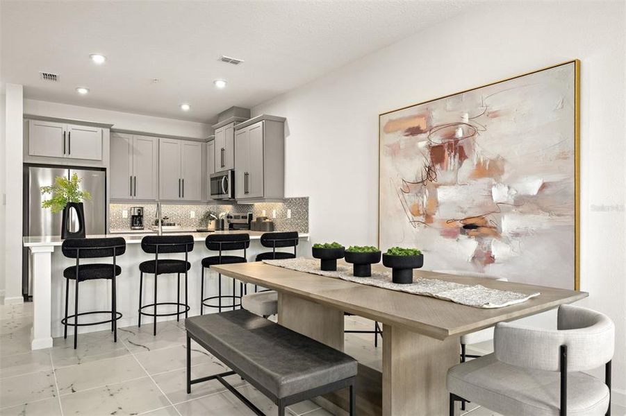 Furnished interior view inside a new home in Meridian Parks, Orlando (Image 9). Furnished interior view inside a new home in Meridian Parks, Orlando (Image 9).