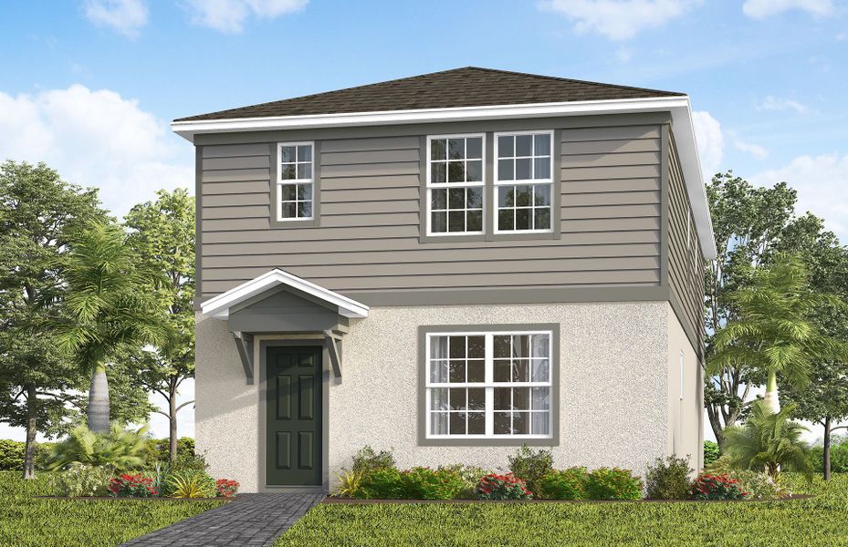 Representative exterior photo of a completed home built from the Haddock by Pulte Homes in Lakehaven Estates, Clermont, FL (Image 1). Representative exterior photo of a completed home built from the Haddock by Pulte Homes in Lakehaven Estates, Clermont, FL (Image 1).