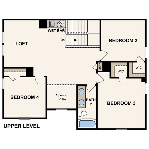 2D floor plan layout for the Park Lane by Century Communities in Liberty Collection at Fulshear Lakes, Fulshear, TX (Image 4).
