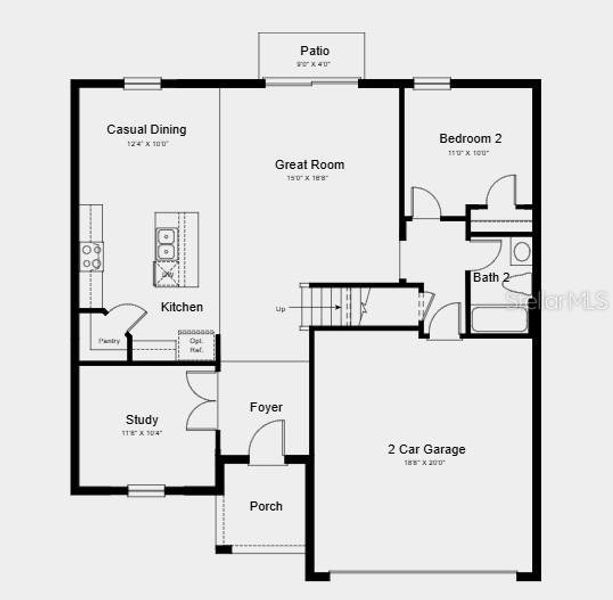 2D floor plan layout of this home in Palm Wind, Hudson, FL (Image 5).