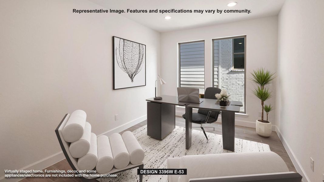 Furnished interior view inside a new home in 6 Creeks, Kyle (Image 4).