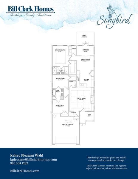 2D floor plan layout of this home in Songbird, Hampstead, NC (Image 5).