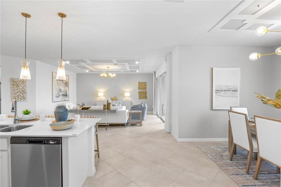Furnished interior view inside a new home in Wellen Park Golf & Country Club, Venice (Image 14).