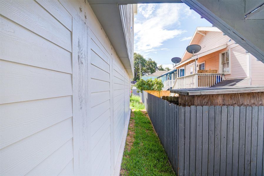 Exterior details and patio area of a home in , Galveston (Image 3). Exterior details and patio area of a home in , Galveston (Image 3).
