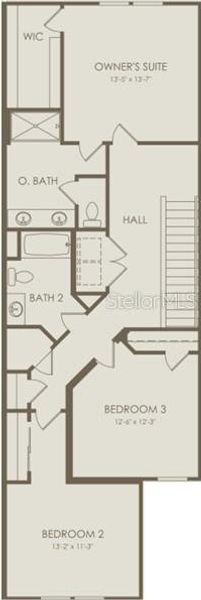 2D floor plan layout of this home in Oviedo Square, Oviedo, FL (Image 3).