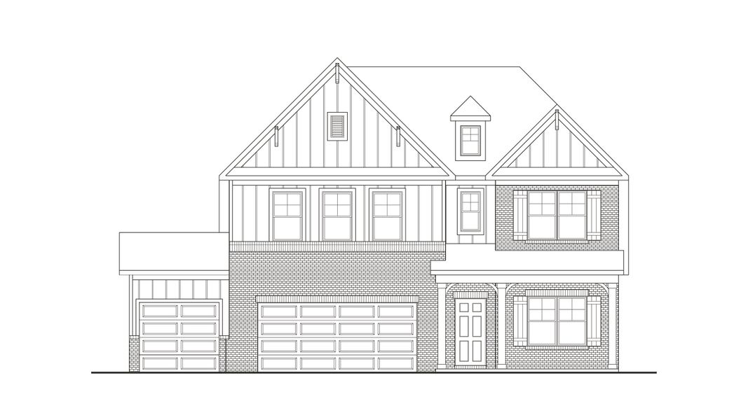 Elevation L with 3-Car Garage