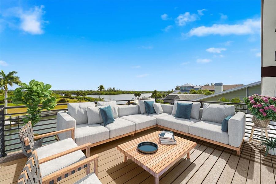 Exterior details and patio area of a home in , Englewood (Image 42).