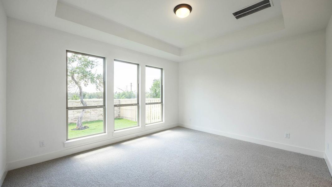 Unfurnished room featuring a raised ceiling and carpet floors Unfurnished room featuring a raised ceiling and carpet floors