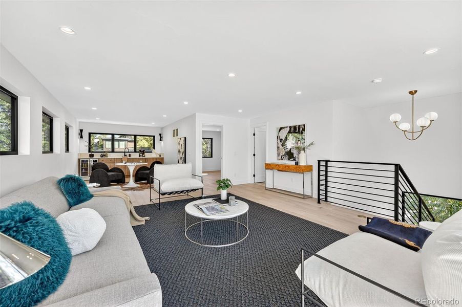 Penthouse space with custom bar