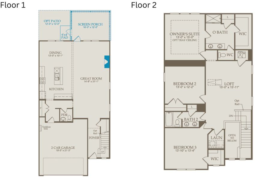 2D floor plan layout of this home in Providence Oaks, Fuquay Varina, NC (Image 5). 2D floor plan layout of this home in Providence Oaks, Fuquay Varina, NC (Image 5).