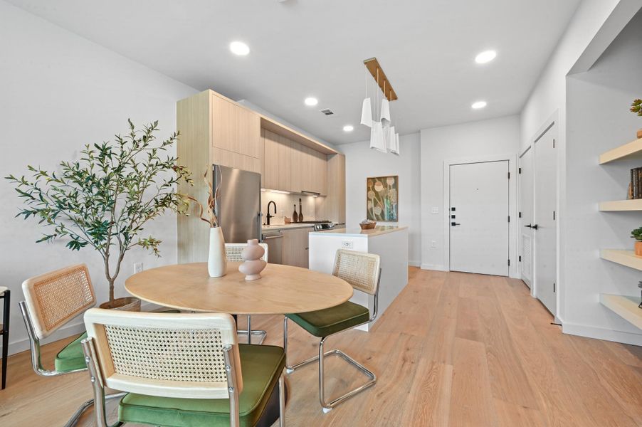 Furnished interior view inside a new home in One Oak, Austin (Image 8).