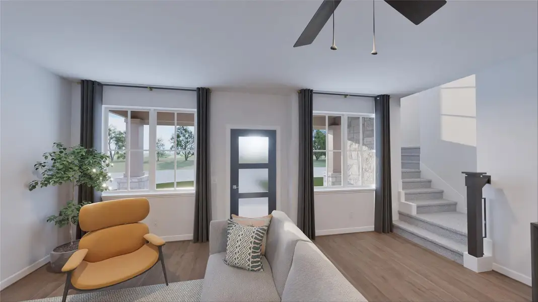 Furnished interior view inside a new home in The Porch at Du Pre, Buda (Image 2).