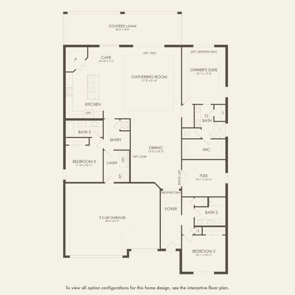 2D floor plan layout for the Merlot by Pulte Homes in Waterset, Apollo Beach, FL (Image 3).