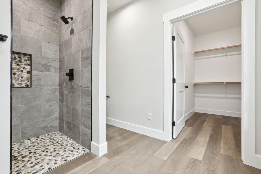 Walk in shower in master bathroom