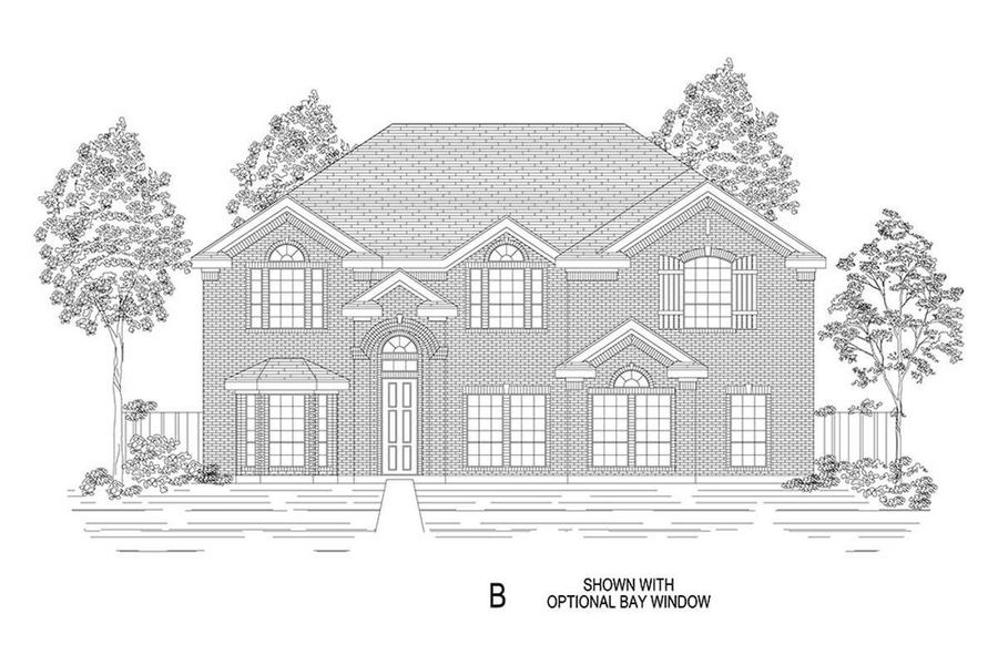 Representative rendering of the exterior for the Hillcrest 2R (w/Media) by First Texas Homes (Image 7). Representative rendering of the exterior for the Hillcrest 2R (w/Media) by First Texas Homes (Image 7).