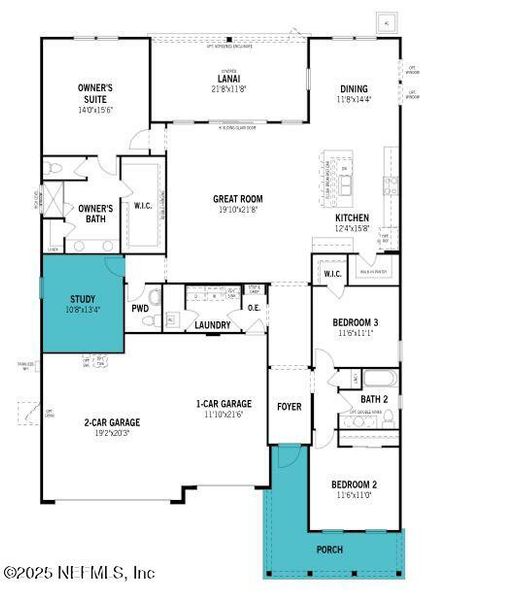 2D floor plan layout of this home in RiverTown - Forest, St. Johns, FL (Image 3).