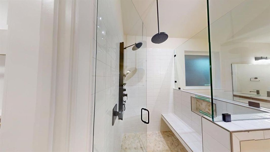 Bathroom with a shower stall