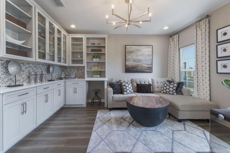 Representative furnished interior of a home built from the Wilshire by Risewell Homes in Harrell Oaks, Orlando (Image 7).