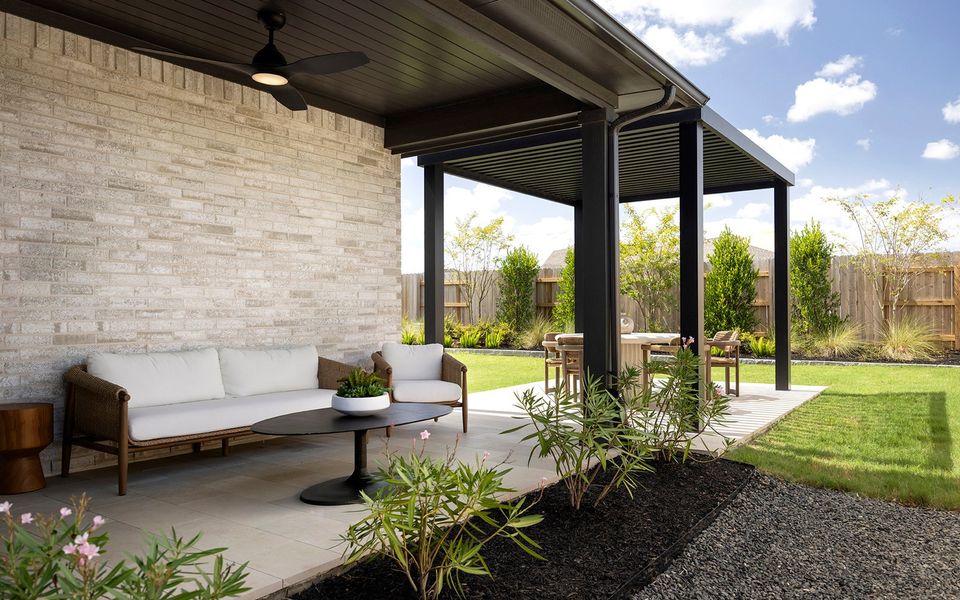 Exterior details and patio area of a home in Elyson, Katy (Image 4).