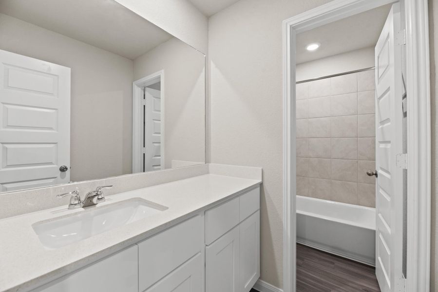 Furnished interior view inside a new home in Ridgeland Hills, Willis (Image 3). Furnished interior view inside a new home in Ridgeland Hills, Willis (Image 3).