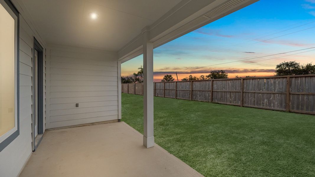Exterior details and patio area of a home in Reserve at Mallard Lakes, Orange (Image 4). Exterior details and patio area of a home in Reserve at Mallard Lakes, Orange (Image 4).