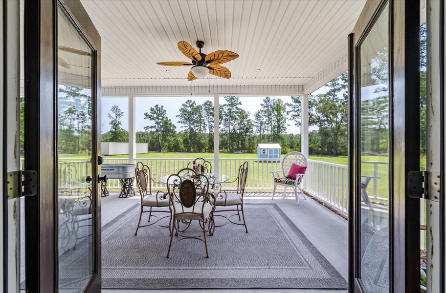 Exterior details and patio area of a home in , Ravenel (Image 29). Exterior details and patio area of a home in , Ravenel (Image 29).