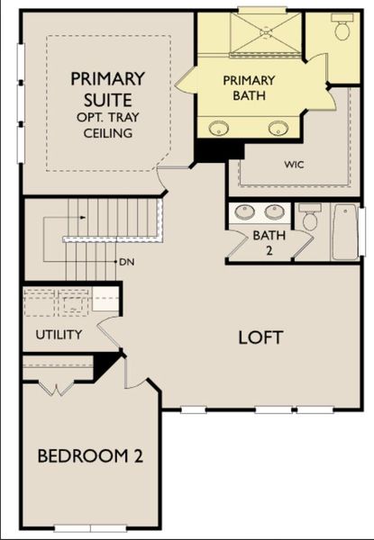 2D floor plan layout of this home in Lariat, Liberty Hill, TX (Image 4).