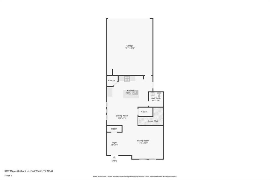 2D floor plan layout of this home in Orchard Village, Fort Worth, TX (Image 7).